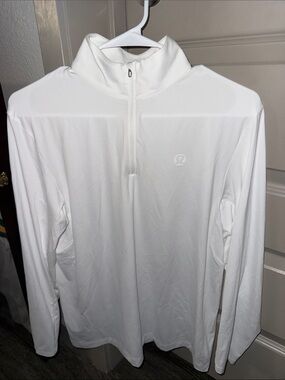 lululemon Men's White Logo quarter-Zip